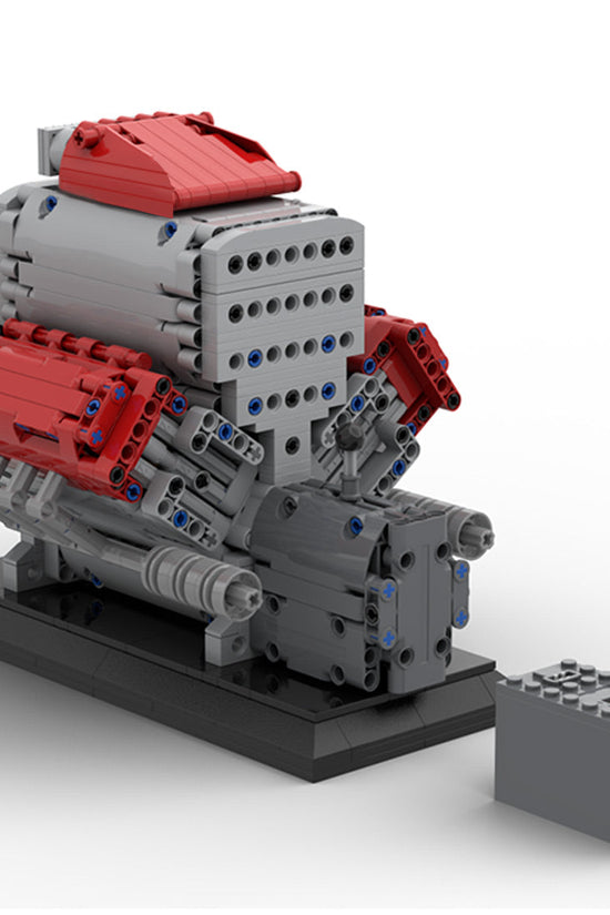 MOC Crossplane V8 Engine with Supercharger Blocks