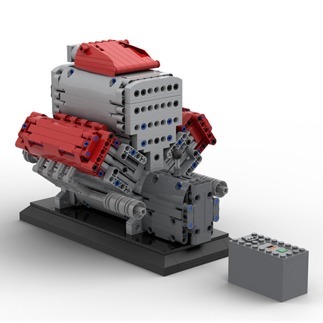 MOC Crossplane V8 Engine with Supercharger Blocks