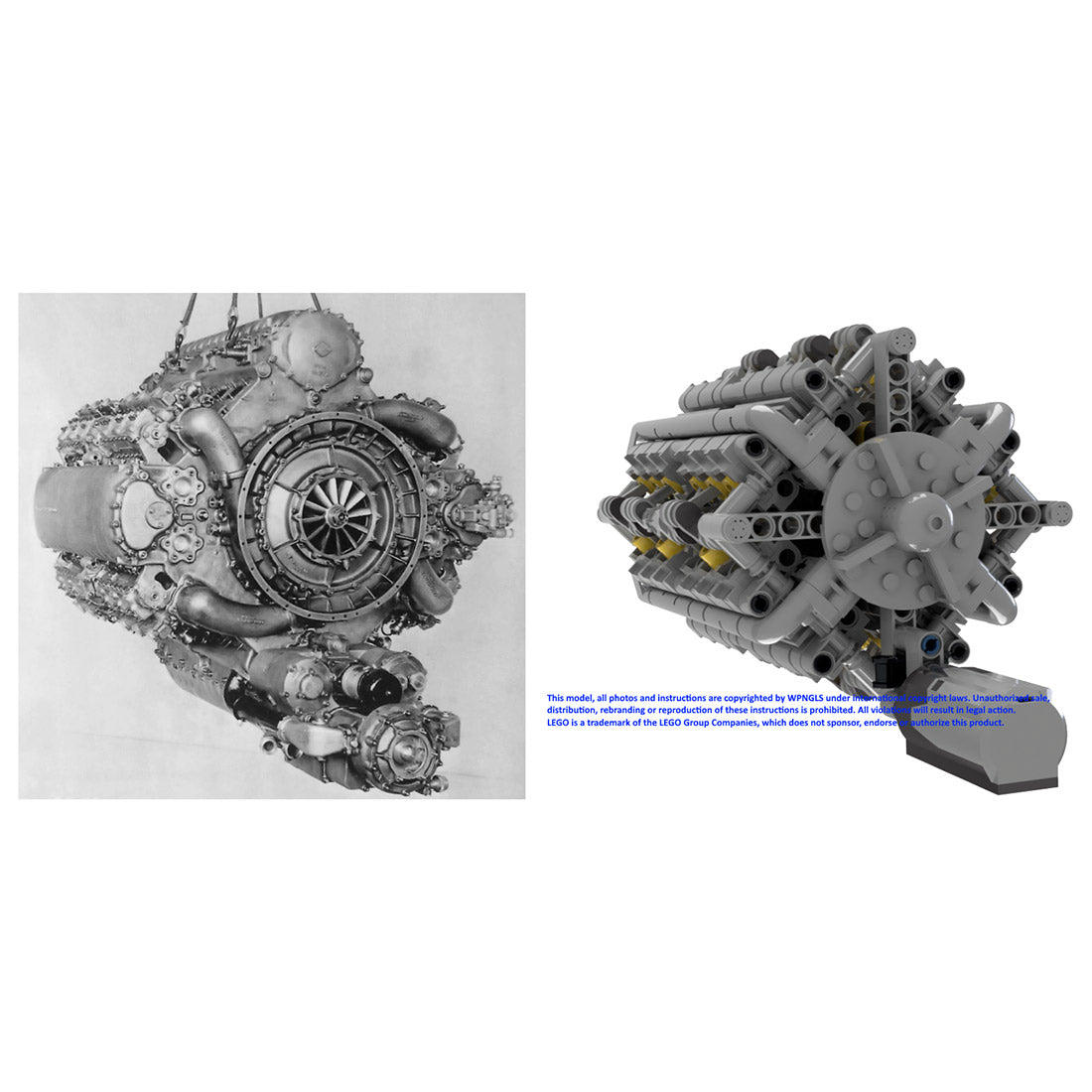 MOC Jumo 223 24-Cylinder Aviation Engine Blocks