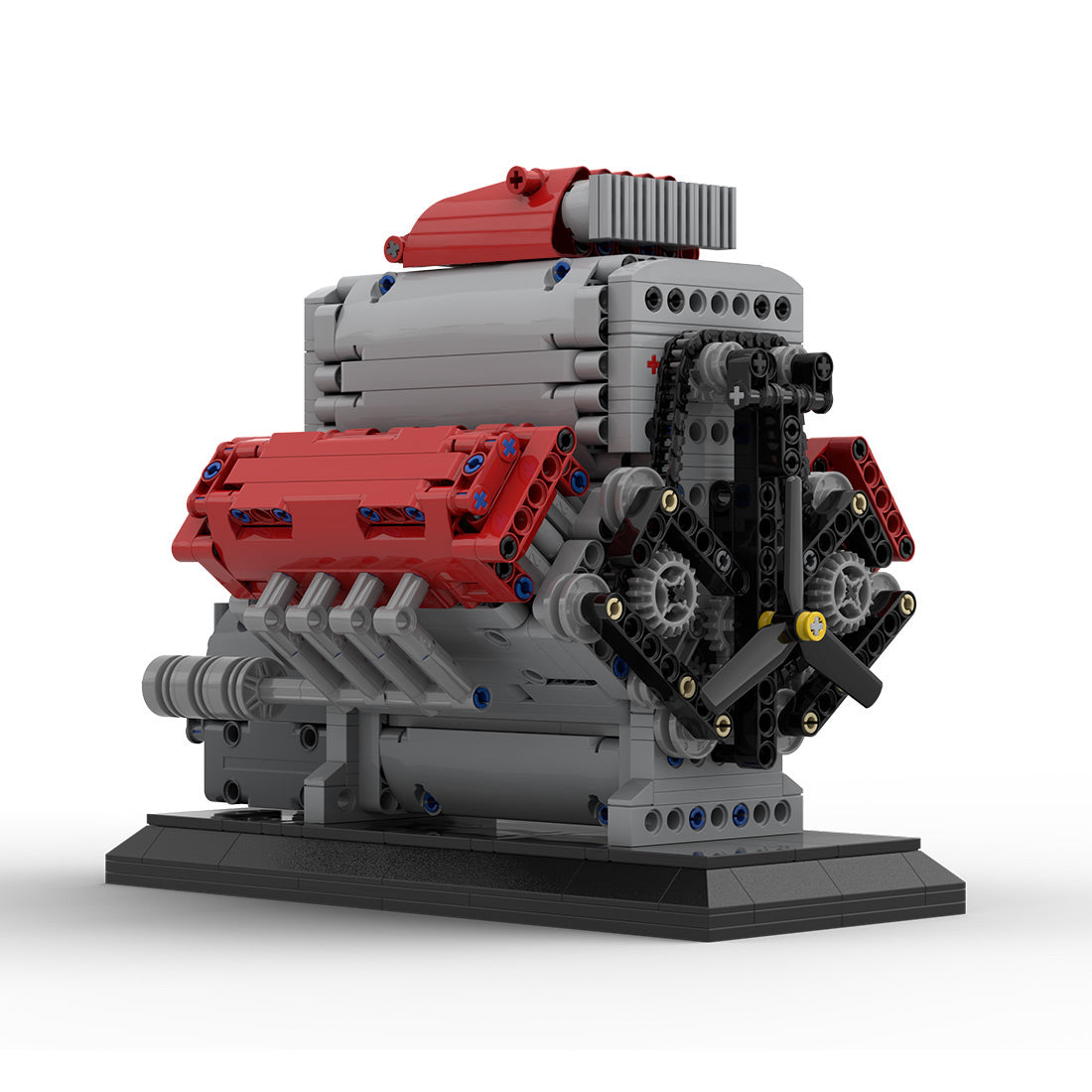 MOC Crossplane V8 Engine with Supercharger Blocks
