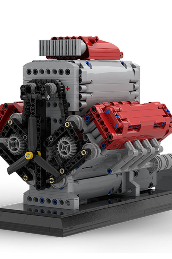 MOC Crossplane V8 Engine with Supercharger Blocks