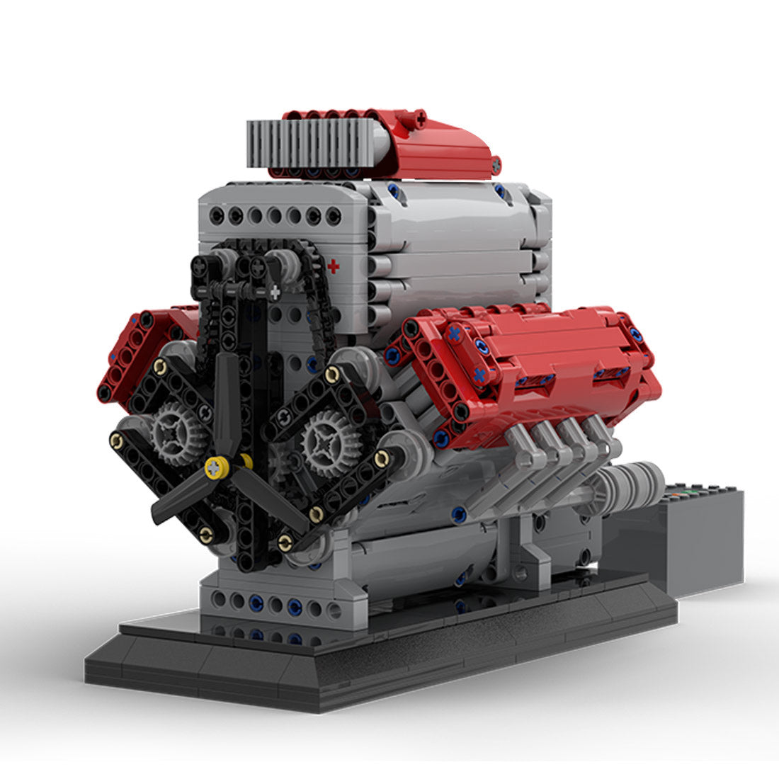 MOC Crossplane V8 Engine with Supercharger Blocks