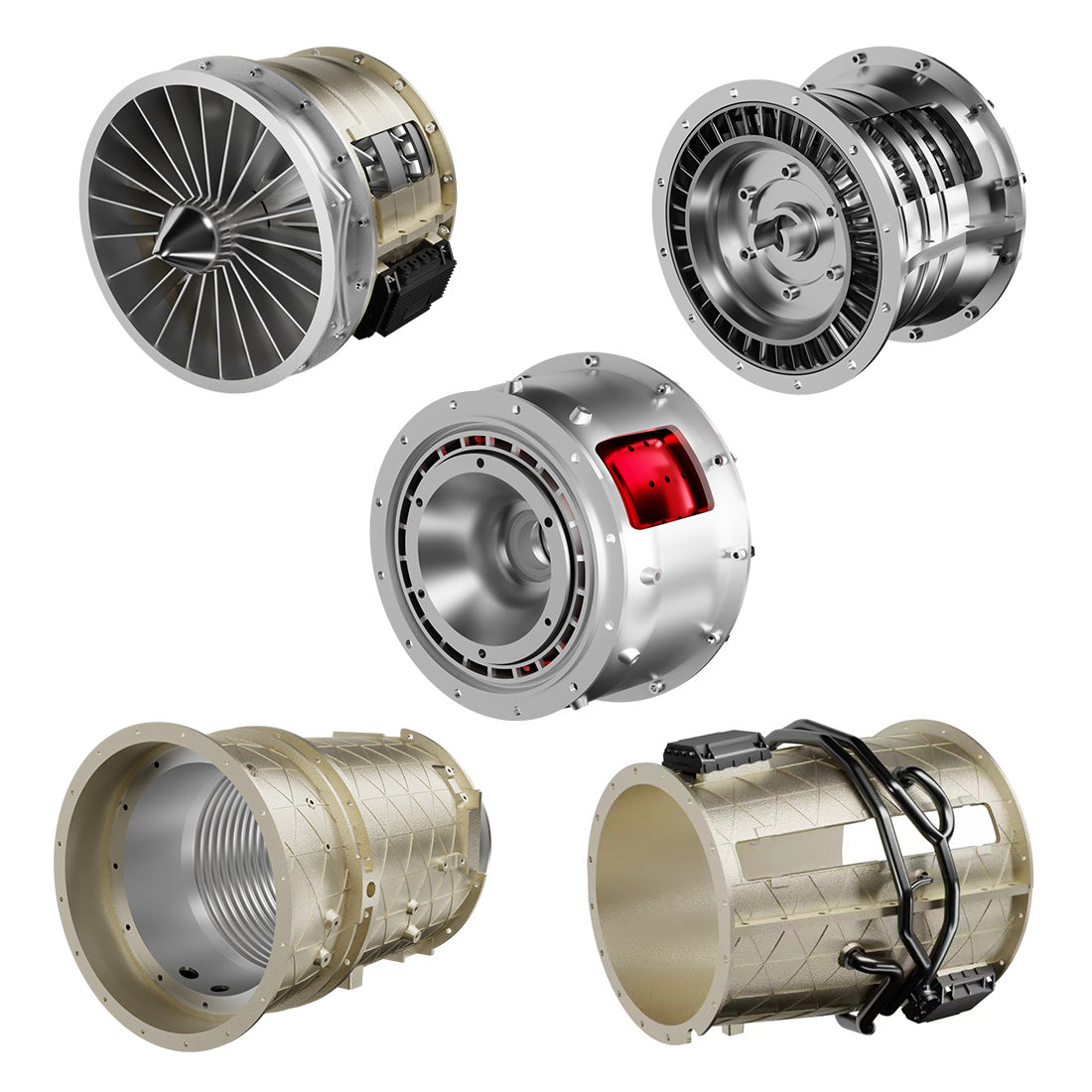 F135 Military Turbofan Engine Model with Lights & Effects