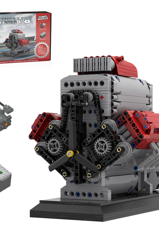 MOC Crossplane V8 Engine with Supercharger Blocks