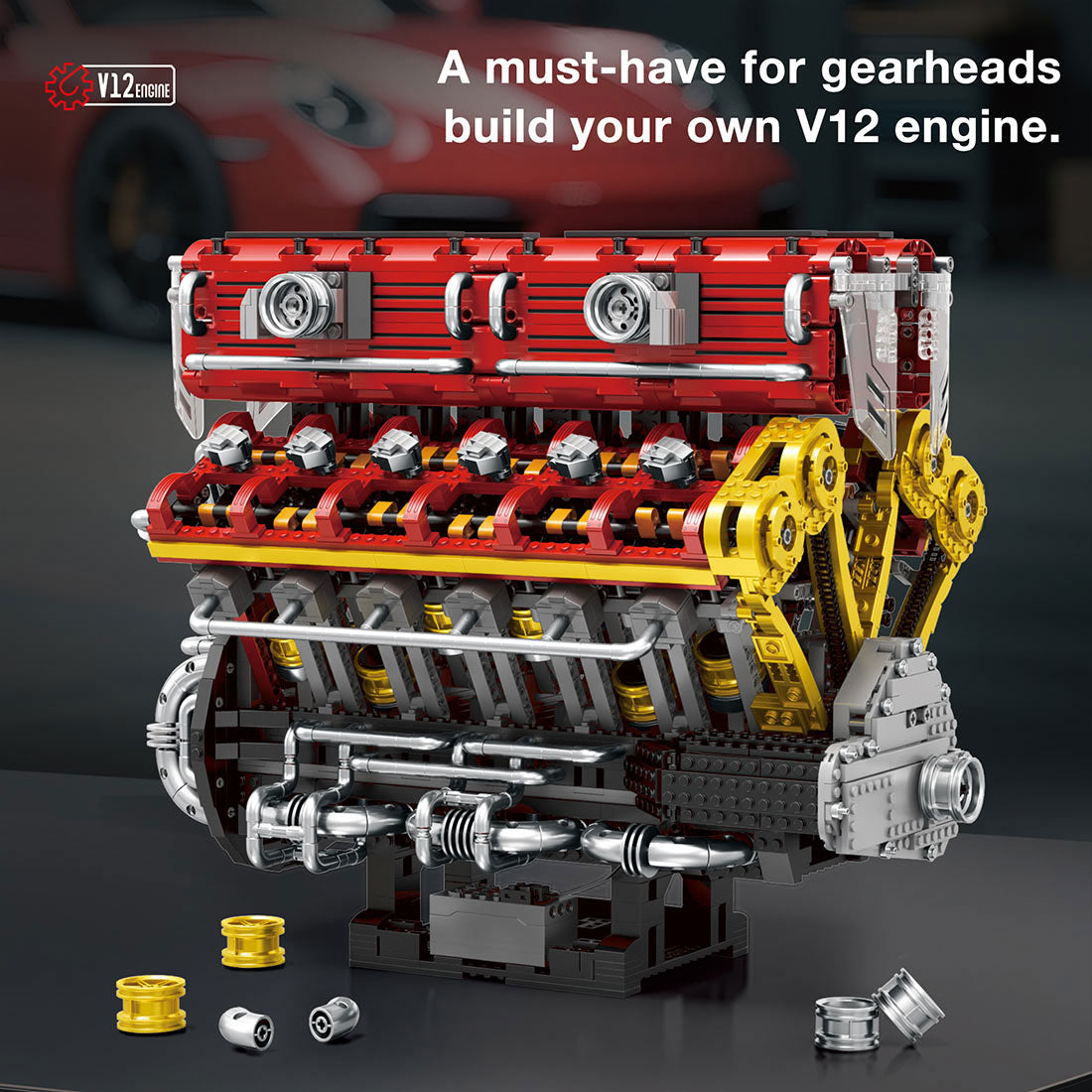 MOC Lamborghini V12 Engine Blocks