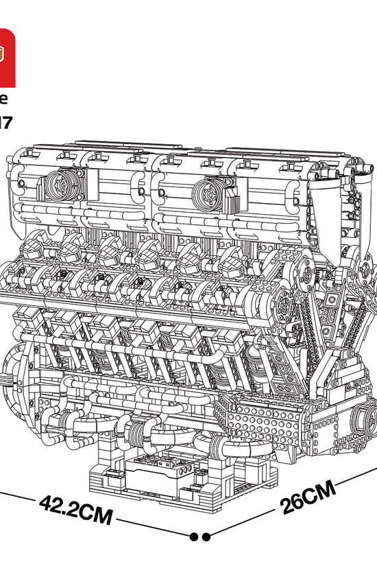 MOC Lamborghini V12 Engine Blocks