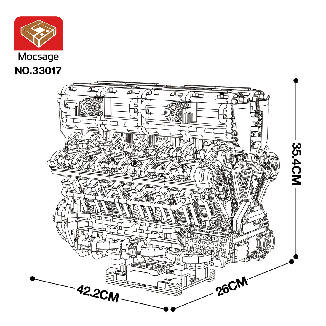 MOC Lamborghini V12 Engine Blocks
