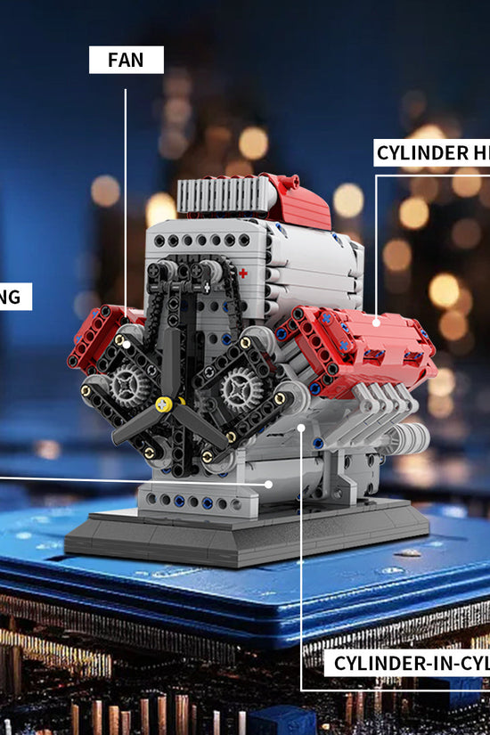 MOC Crossplane V8 Engine with Supercharger Blocks