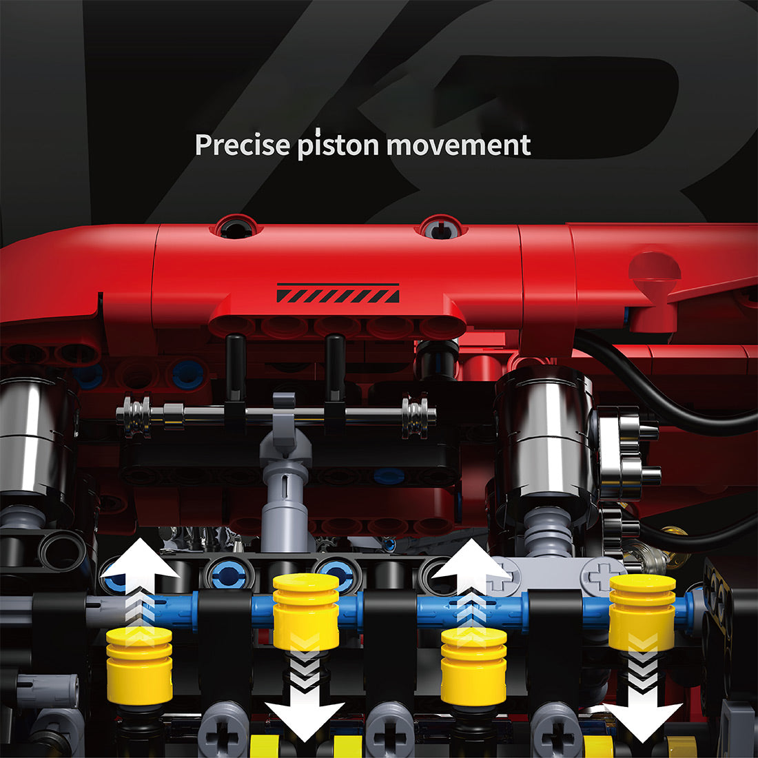 Ferrari V8 Engine Building Blocks Toy Set DOHC Naturally Aspirated MOC Motor Build Your Own V8 Engine - 350PCS
