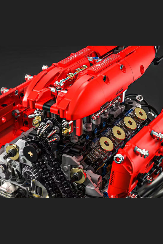 Ferrari V8 Engine Building Blocks Toy Set DOHC Naturally Aspirated MOC Motor Build Your Own V8 Engine - 350PCS