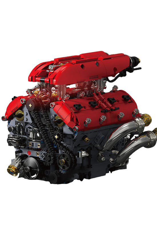 Ferrari V8 Engine Building Blocks Toy Set DOHC Naturally Aspirated MOC Motor Build Your Own V8 Engine - 350PCS