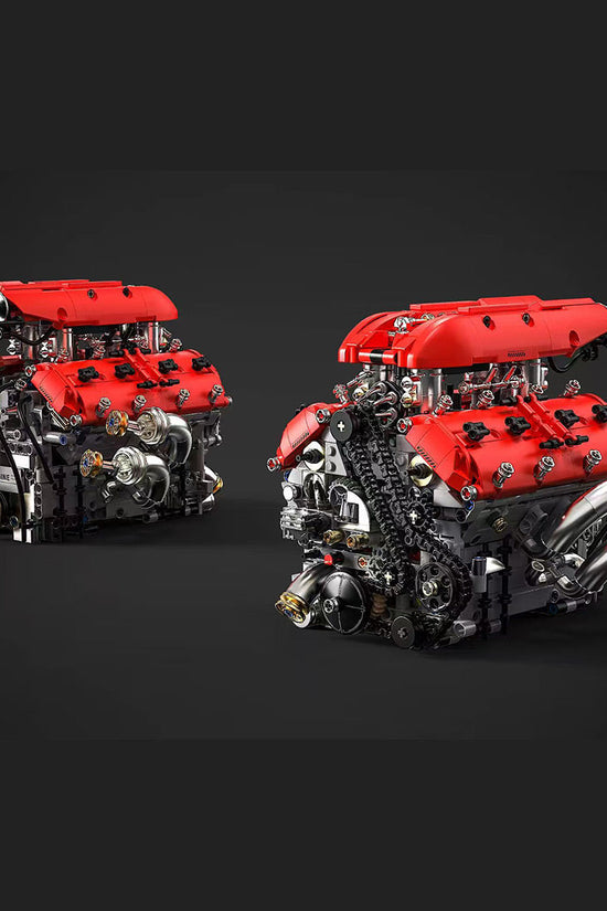 Ferrari V8 Engine Building Blocks Toy Set DOHC Naturally Aspirated MOC Motor Build Your Own V8 Engine - 350PCS