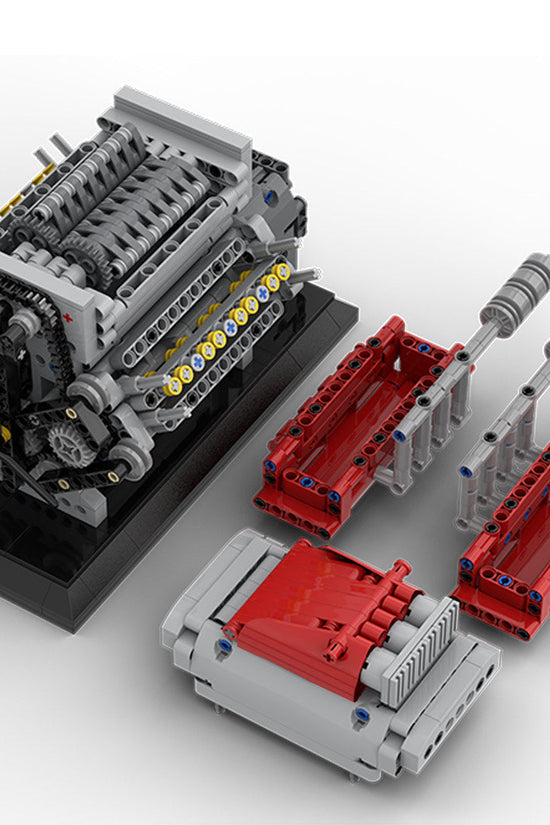 MOC Crossplane V8 Engine with Supercharger Blocks