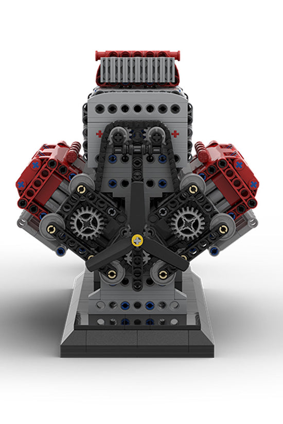 MOC Crossplane V8 Engine with Supercharger Blocks
