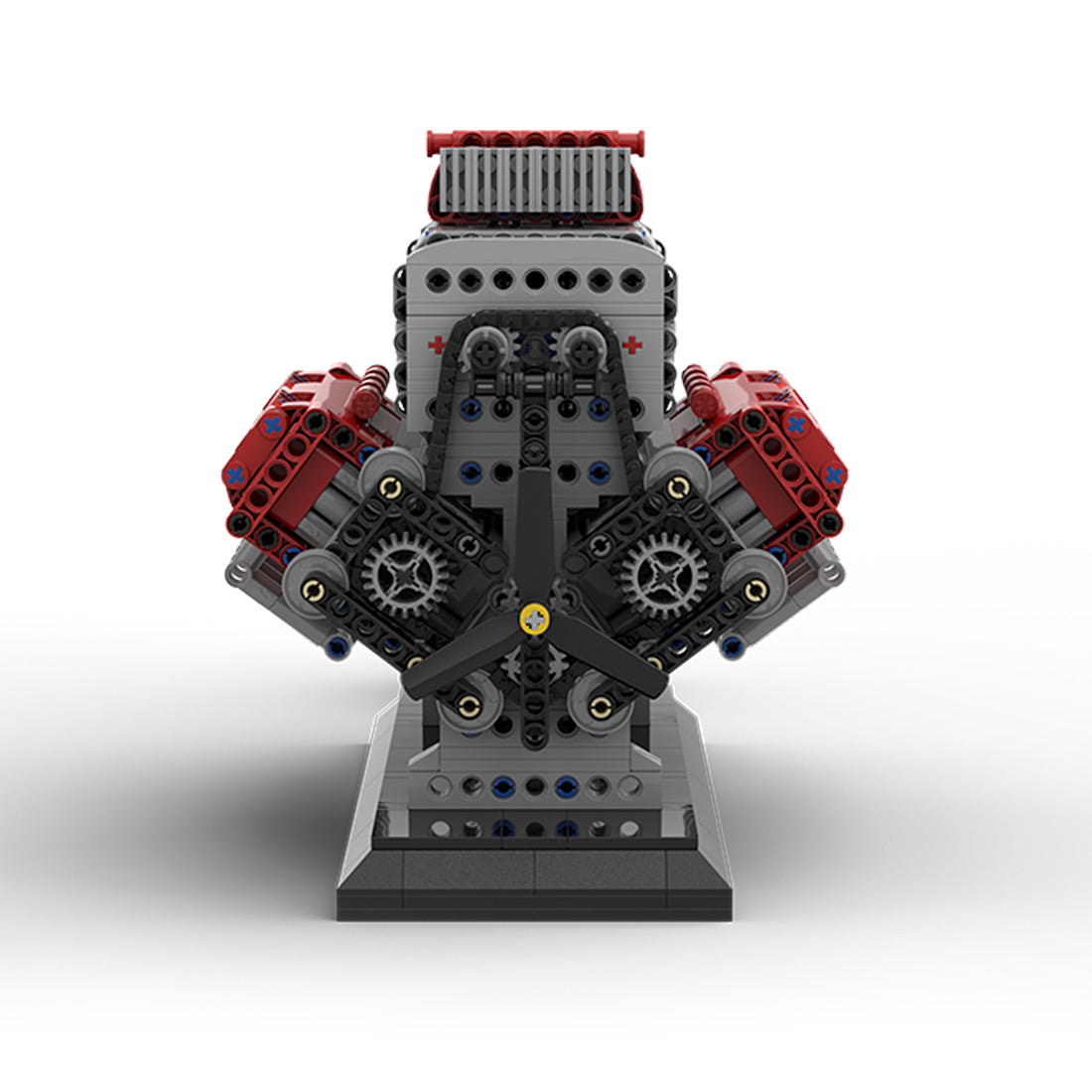 MOC Crossplane V8 Engine with Supercharger Blocks
