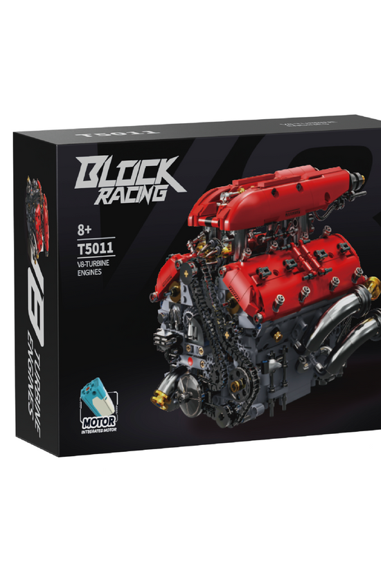 Ferrari V8 Engine Building Blocks Toy Set DOHC Naturally Aspirated MOC Motor Build Your Own V8 Engine - 350PCS